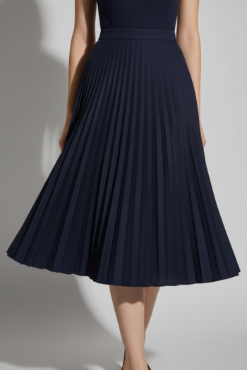 Midi Pleated Twirl Skirt